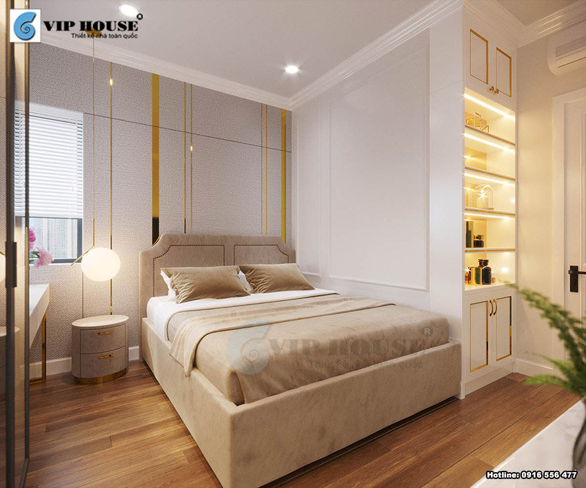 Thiết kế nội thất phòng ngủ con gái chung cư The K Park Văn Phú