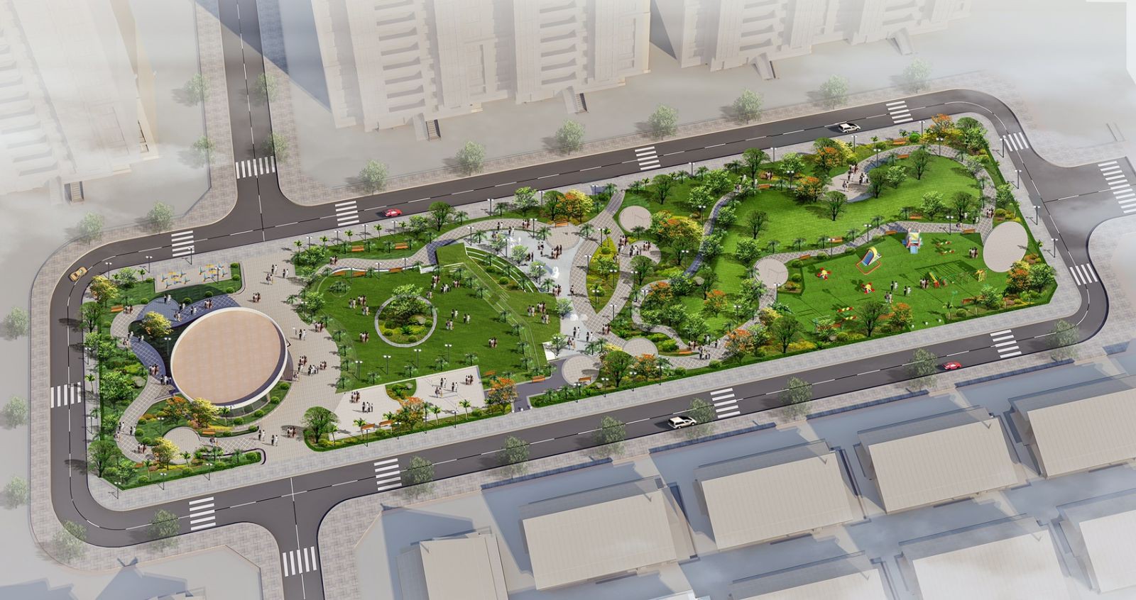 Phối cảnh công viên nội khu La Casta Văn Phú