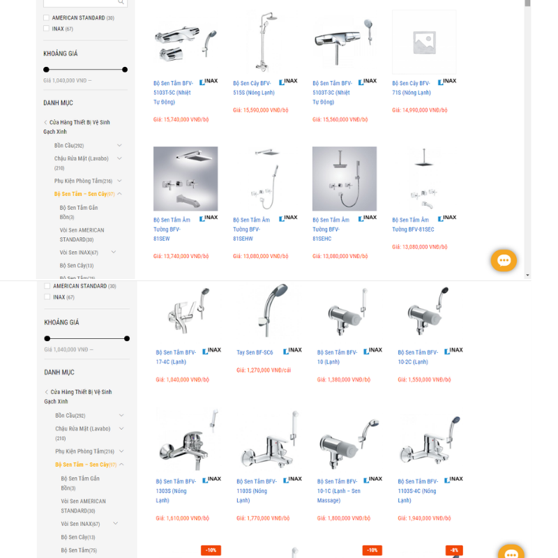 Tham khảo giá sen bộ sen cây và sen tắm cầm tay trên gachxinh.com