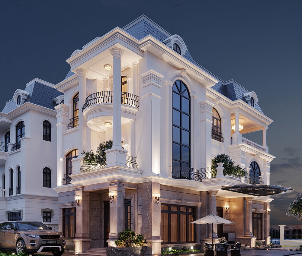 Thiết kế biệt thự kiến trúc Pháp 18x20m sự giao thoa giữa hai nền văn hóa |  ROMAN