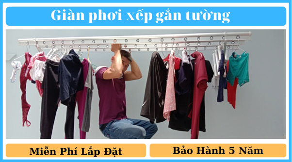 Bộ giàn phơi gắn tường