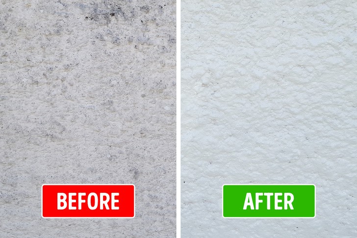 Tường nhà trước và sau khi được vệ sinh hình ảnh cận cảnh tường nhà trước và sau khi được vệ sinh