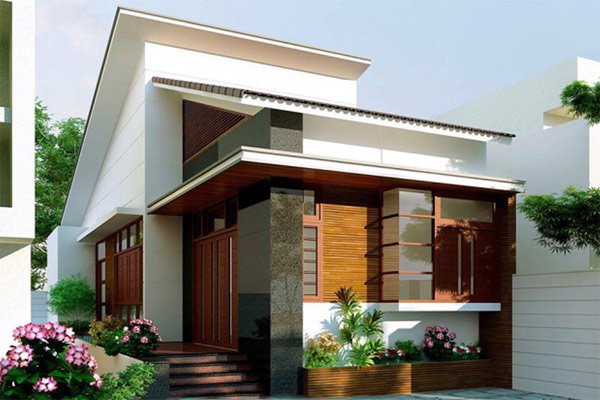 mẫu nhà cấp 4 dạng nhà ống, mái lệch mẫu nhà cấp 4 hình ống, mái lệch