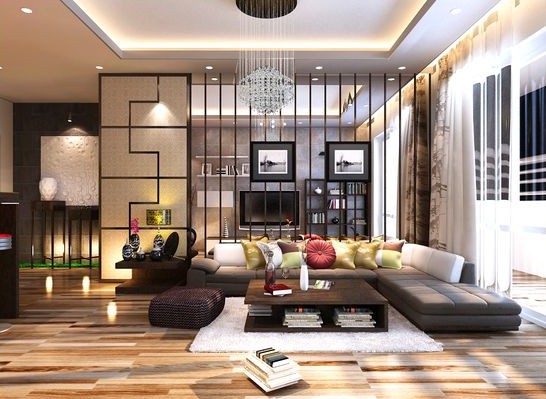 Phòng khách sang trọng Mẫu thiết kế nội thất phòng khách phong cách sang trọng, hiện đại với diện tích rộng rãi, ánh sáng ngập tràn, tạo cảm giác chào đón.