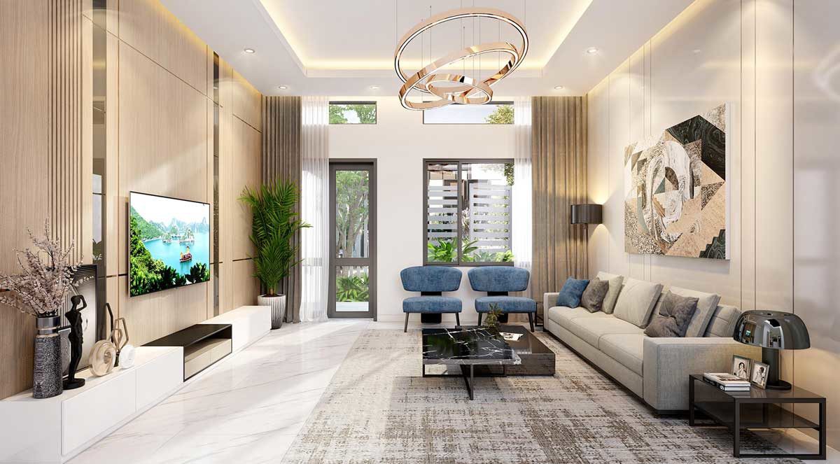 thiet ke phong khach nha pho dong tang long an loc quan 9 - DỰ ÁN ĐÔNG TĂNG LONG QUẬN 9