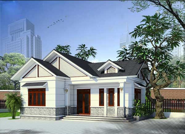 Mẫu nhà cấp 4 ,ái thái với thiết kế kiểu chữ L hiện đại