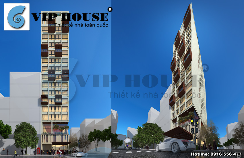 Mẫu khách sạn mini 2 mặt tiền phong cách kiến trúc hiện đại mới lạ