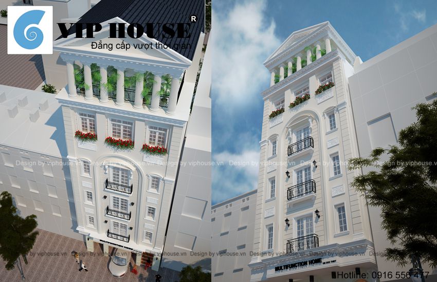 Công trình thiết kế khách sạn mini gam màu trắng tinh tế