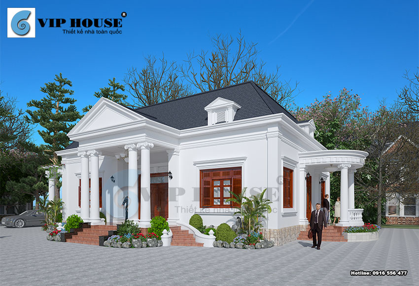 Mẫu thiết kế biệt thự Pháp tân cổ điển có chi phí khoảng 1,5 tỷ đồng