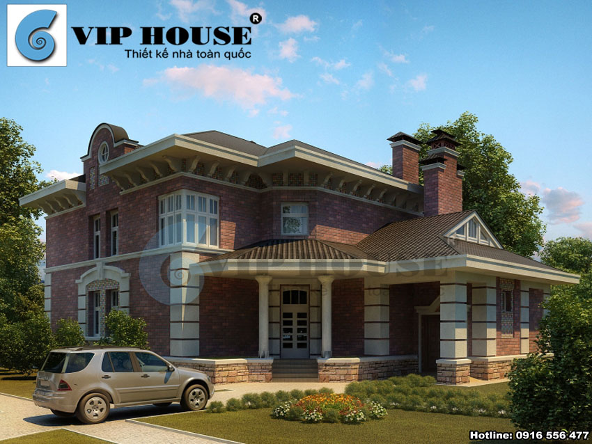 Mẫu biệt thự 2 tầng kiểu Pháp đẹp mang phong cách nổi bật