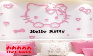 Giấy dán tường màu hồng hello kitty siêu đẹp cho không gian ấm áp