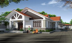 [BST] Mẫu nhà mái thái 1 tầng 3 phòng ngủ đẹp