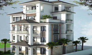 Mẫu biệt thự mái thái 5 tầng đẹp mê mẩn